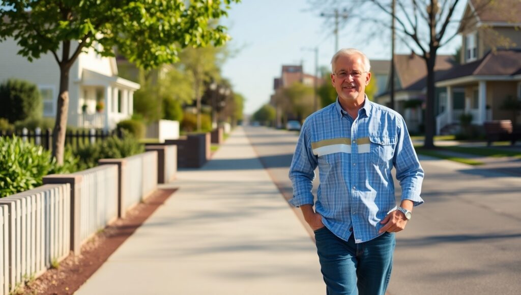 Man walking after lunch – benefits of walking for blood sugar control